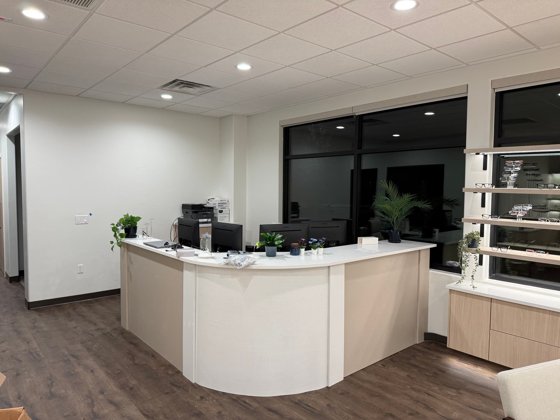 Custom Shelf Lighting Installation at Lakeview Eye Care