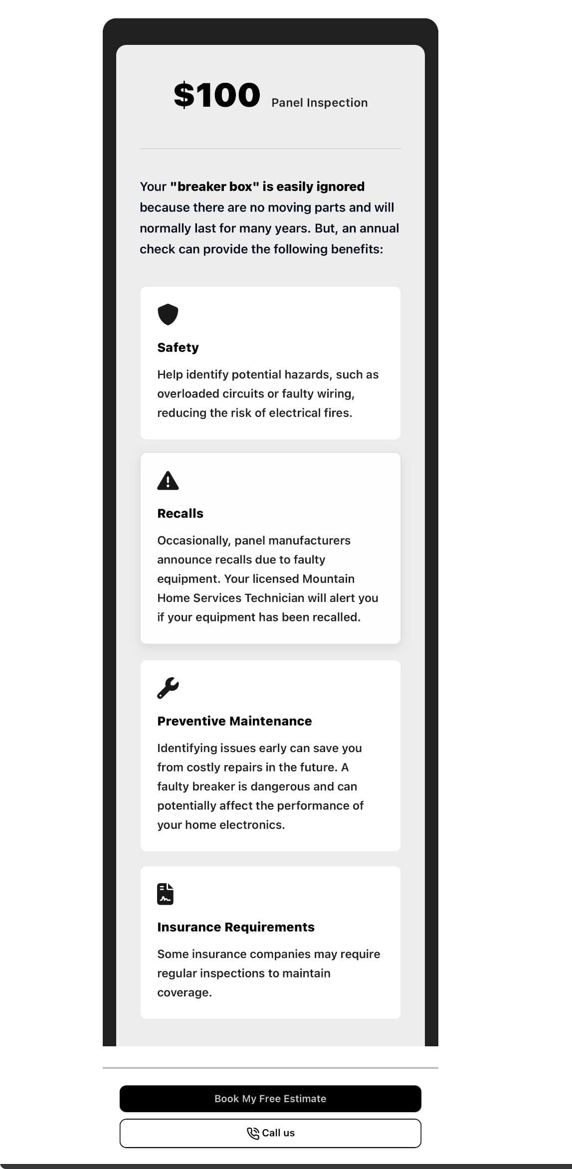 Project Essential Panel Inspection Offer for Peace of Mind image