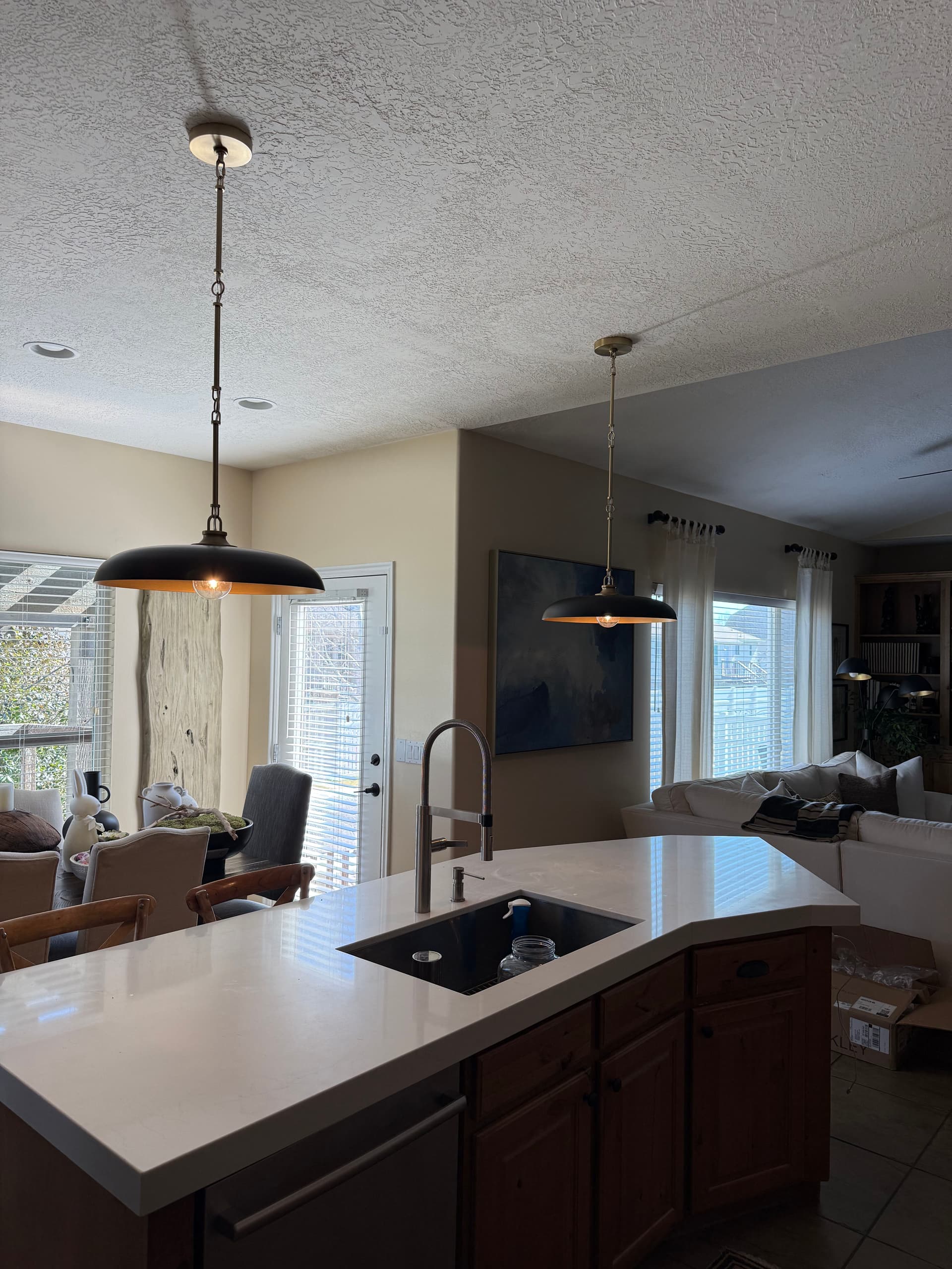 Kitchen Lighting Upgrade with New Island Pendants image